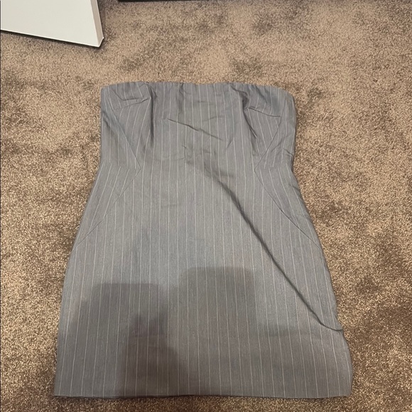 Fashion Nova Gray Ribbed Bodycon Dress Cold Shoulder - Picture 1 of 4